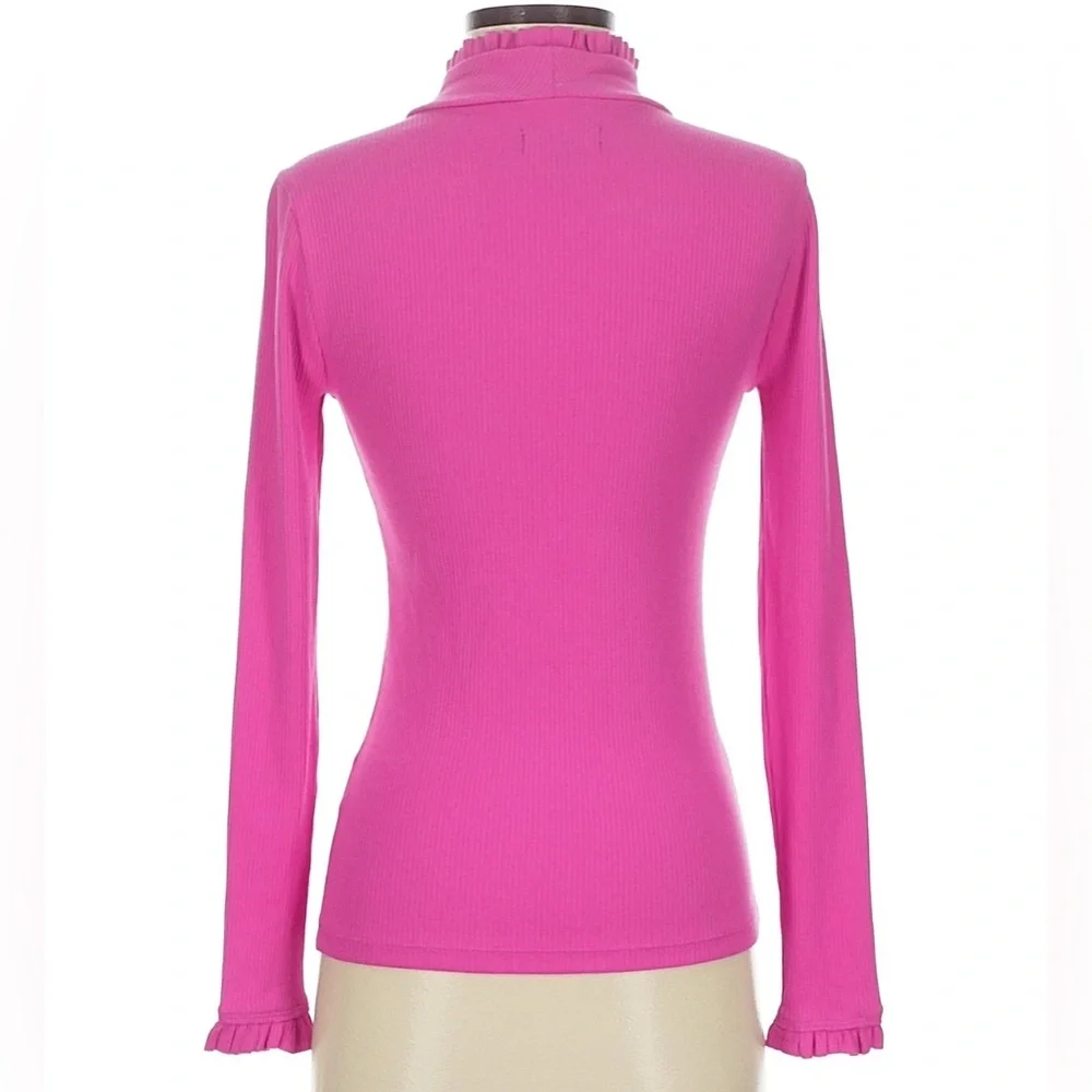 J. Crew Fuchsia Long Sleeve With Turtleneck Design Top‎ Size:L Vintage